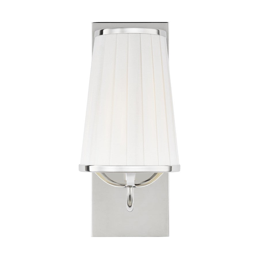 Visual Comfort Studio Esther 1-Lt Single Sconce, NK/WH Linen Pleated - LW1091PN