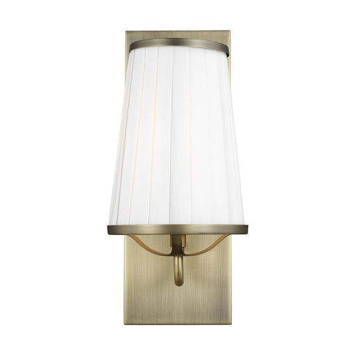 Visual Comfort Studio Esther 1-Lt Single Sconce, Brass/White Pleated - LW1091TWB