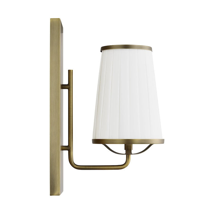 Visual Comfort Studio Esther 1-Lt Single Sconce, Brass/White Pleated