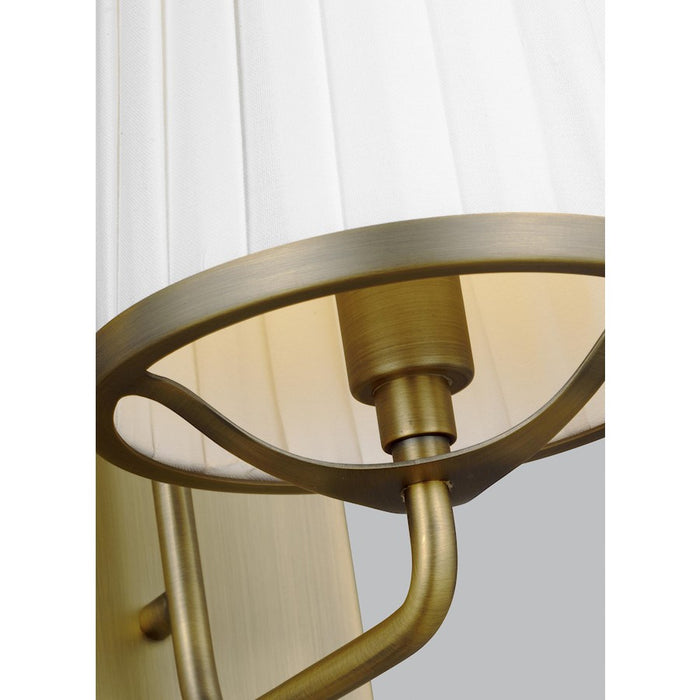 Visual Comfort Studio Esther 1-Lt Single Sconce, Brass/White Pleated