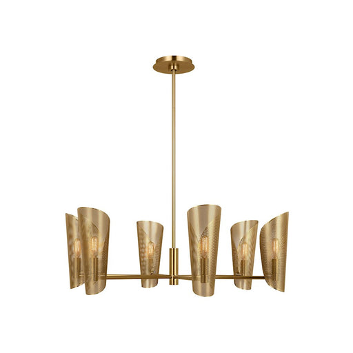 Visual Comfort Studio Plivot 6-Lt Large Chandelier, Burnished Brass - LXC1056BBS