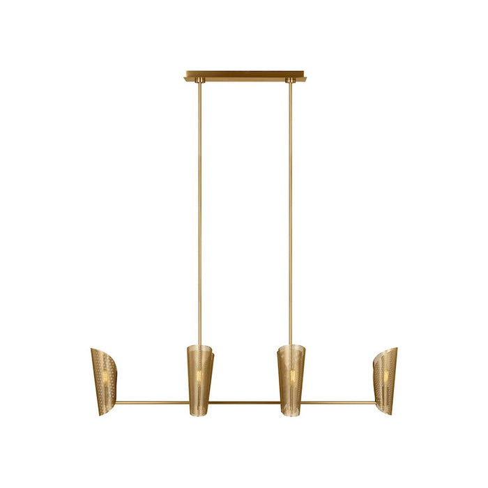 Visual Comfort Studio Plivot 6 Light Large Linear Chandelier, Brass - LXC1066BBS