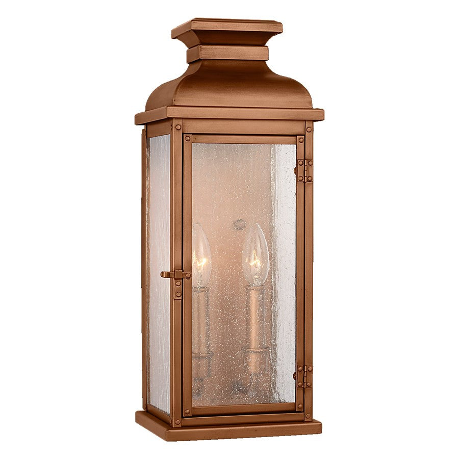 Visual Comfort Studio Pediment 2Lt 7" Outdoor Lantern, Copper/Seed - OL11101NCP