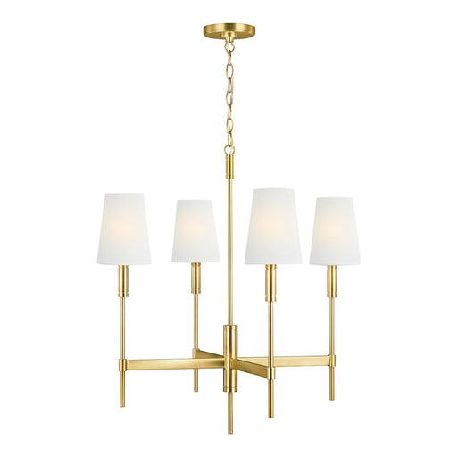 Visual Comfort Studio Beckham Classic 4-Lt Med Chandelier, BS/WH - TC1034BBS