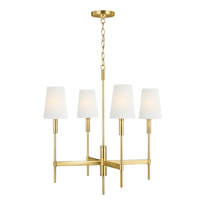 Visual Comfort Studio Beckham Classic 4-Lt Med Chandelier, BS/WH - TC1034BBS