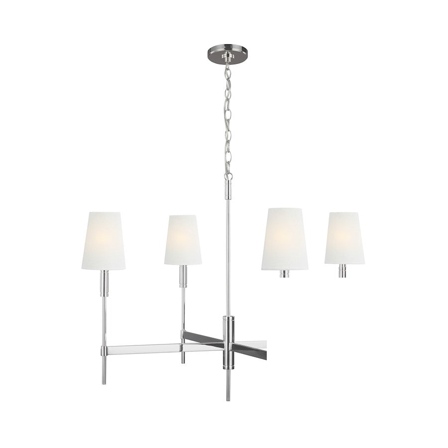 Visual Comfort Studio Beckham Classic 4-Lt Large Chandelier, NK/WH - TC1044PN