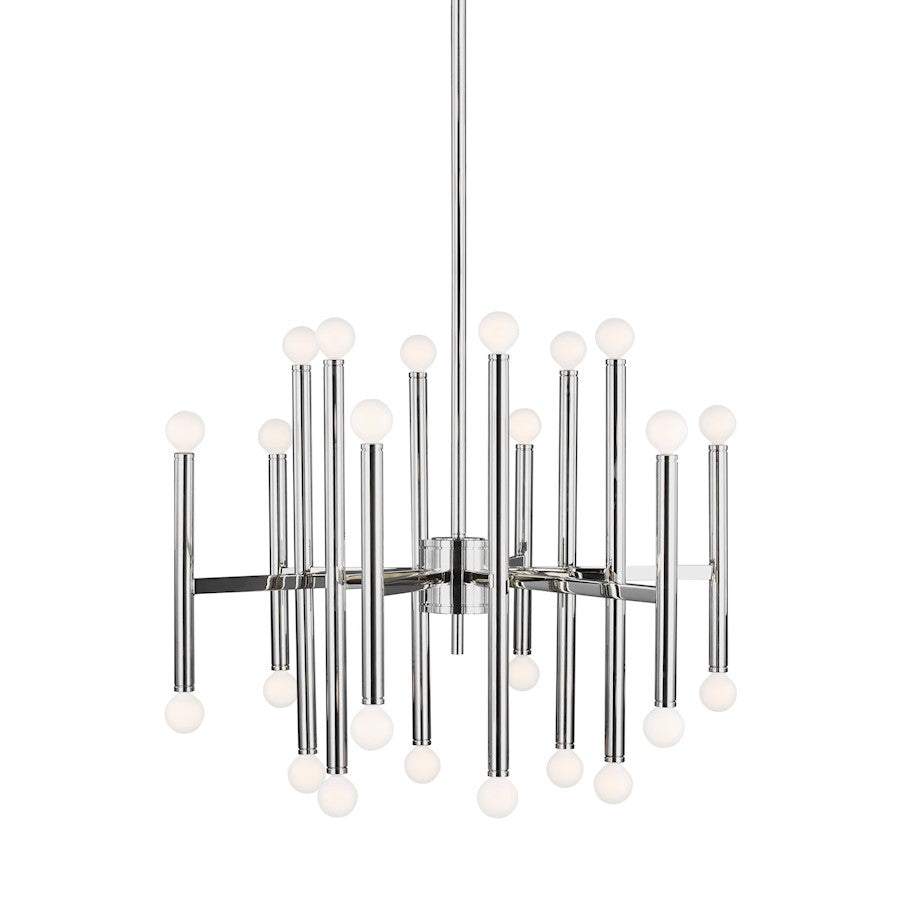 Visual Comfort Studio Beckham Modern 24-Lt Large Chandelier, Nickel - TC10624PN