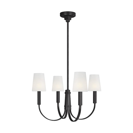 Visual Comfort Studio Logan 4 Light Med Chandelier, Iron/White Linen - TC1084AI