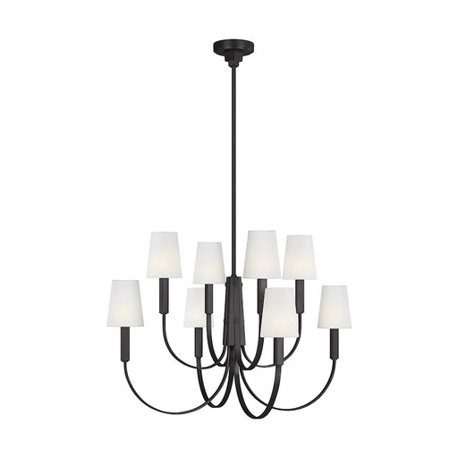 Visual Comfort Studio Logan 8-Lt Large Two-Tier Chandelier, Iron/WH - TC1088AI