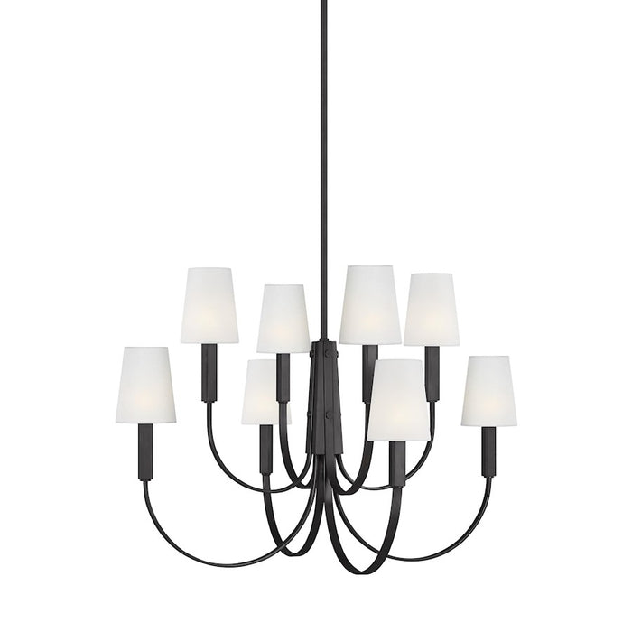 Visual Comfort Studio Logan 8-Lt Large Two-Tier Chandelier, Iron/WH