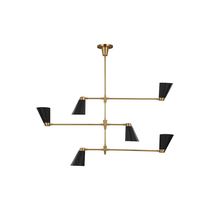 Visual Comfort Studio Signoret 6-Lt Large Chandelier, Brass/Midnight - TC1116BBS