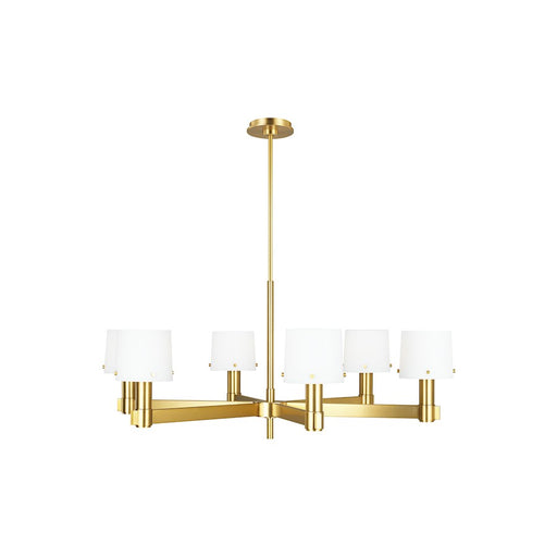 Visual Comfort Studio Palma 6-Lt Large Chandelier, Brass/Opal Etched - TC1146BBS