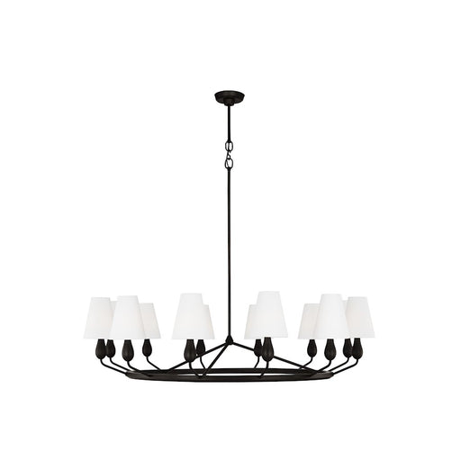 Visual Comfort Studio Ziba 12-Lt XL Chandelier, Iron/White - TC11712AI