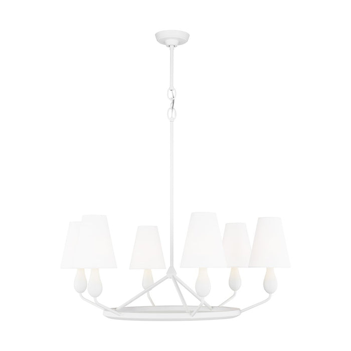 Visual Comfort Studio Ziba 6 Light Medium Chandelier, Matte White - TC1186MWT