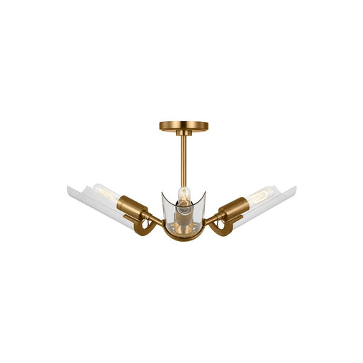 Visual Comfort Studio Mezzo 3 Light Extra Large Flush, Brass/Clear - TF1023BBS