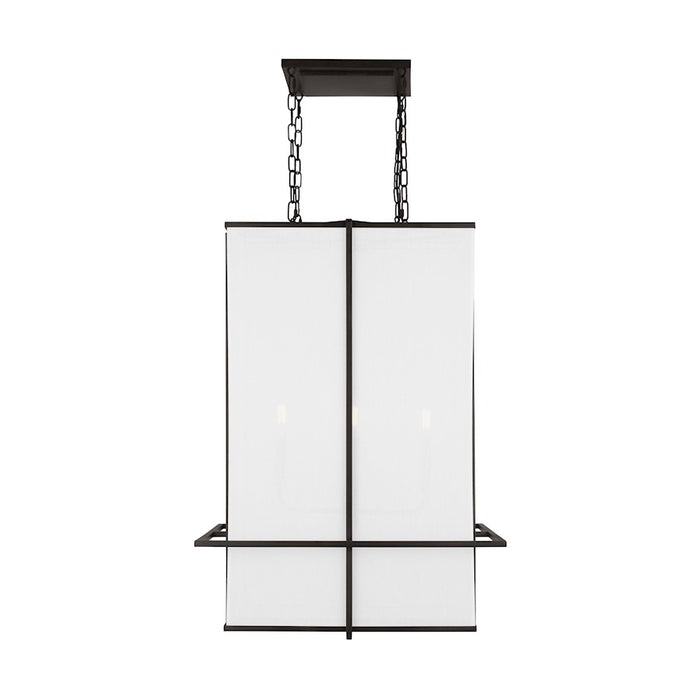 Visual Comfort Studio Dresden 4-Lt Large Lantern, Iron/White Linen - TFC1004AI