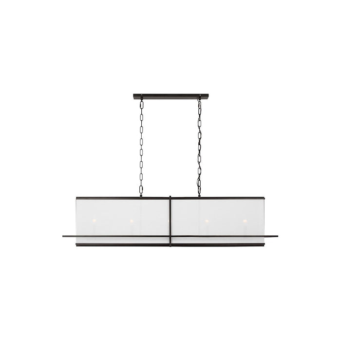 Visual Comfort Studio Dresden 5-Lt Large Linear Chandelier, Iron/WH - TFC1025AI