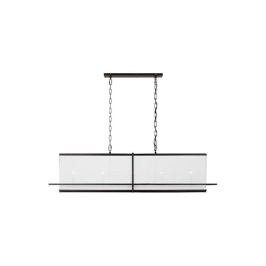 Visual Comfort Studio Dresden 5-Lt Large Linear Chandelier, Iron/WH - TFC1025AI