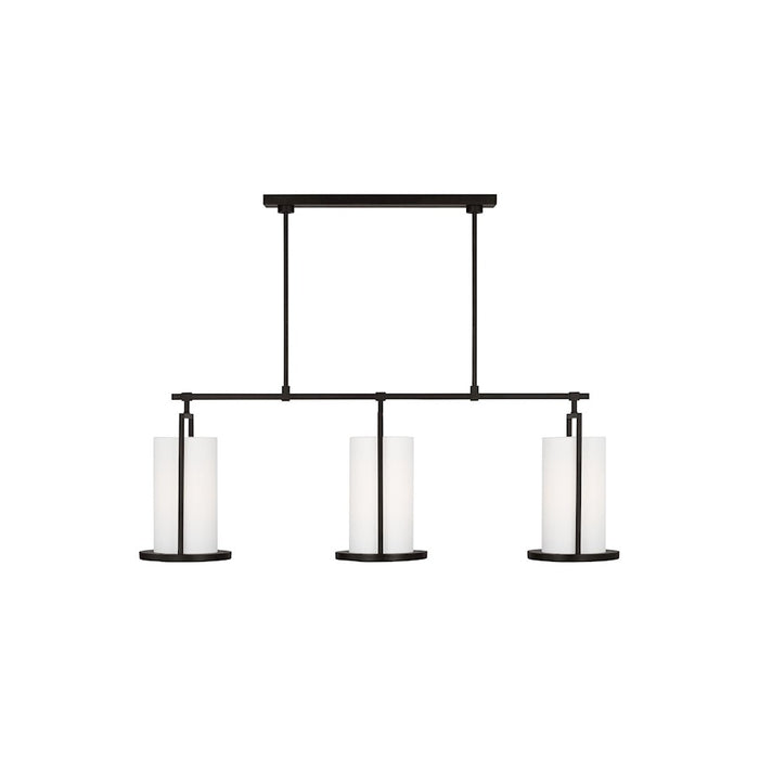 Visual Comfort Studio Sherwood 3-Lt Large Linear Chandelier, Iron/WH - TFC1053AI