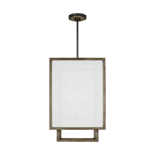 Visual Comfort Studio Brockway 4 Light Med Lantern, Oak Wood/White - TFC1094WDO