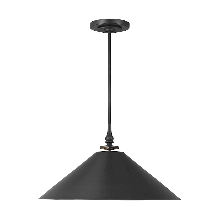 Visual Comfort Studio Capri 1 Light Wide Pendant, Aged Iron - TP1001AI