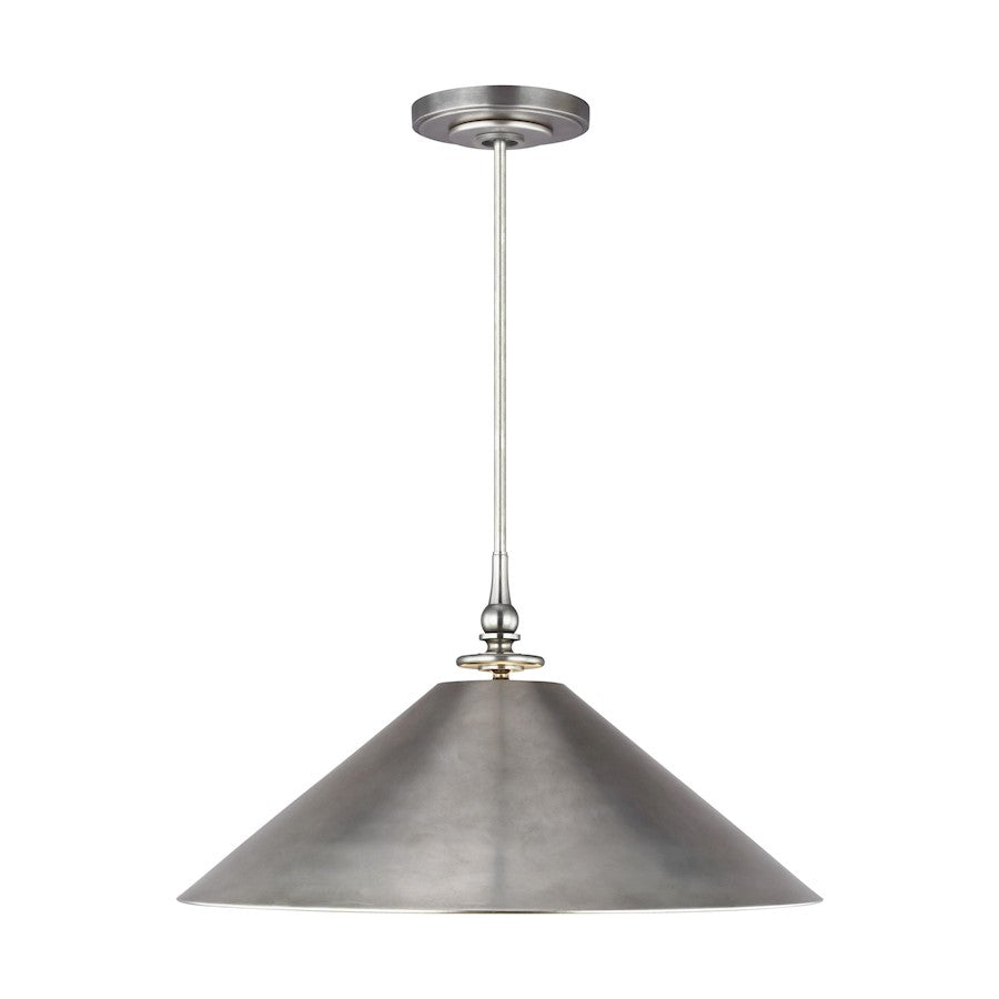 Visual Comfort Studio Capri 1 Light Wide Pendant, Antique Nickel - TP1001ANL