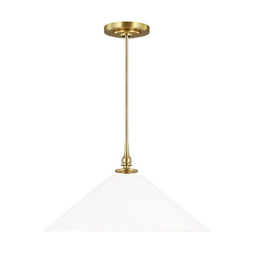 Visual Comfort Studio Capri 1-Lt Wide Pendant, Brass/Ant White - TP1001BBS-AWT