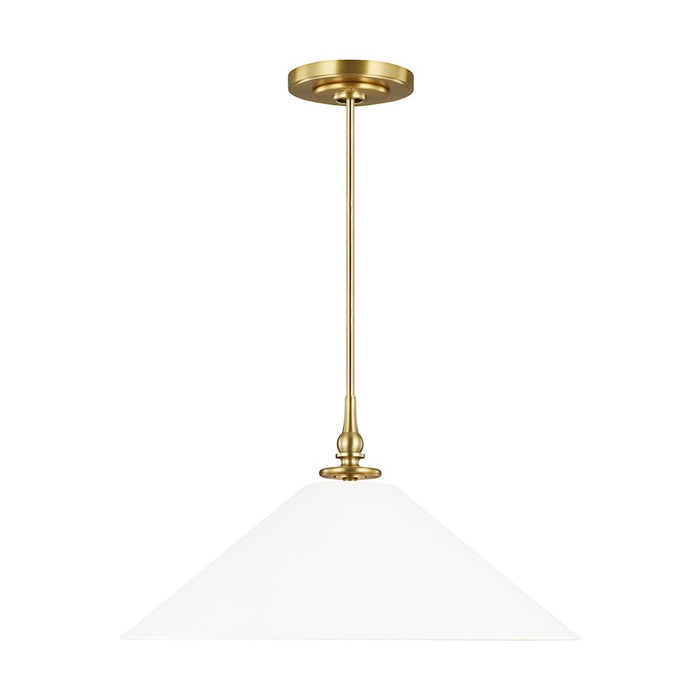 Visual Comfort Studio Capri 1-Lt Wide Pendant, Brass/Ant White - TP1001BBS-AWT