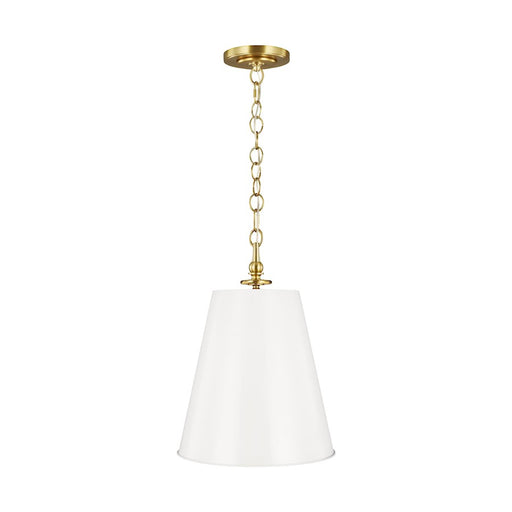 Visual Comfort Studio Capri 2-Lt Tall Pendant, Brass/Ant White - TP1012BBS-AWT