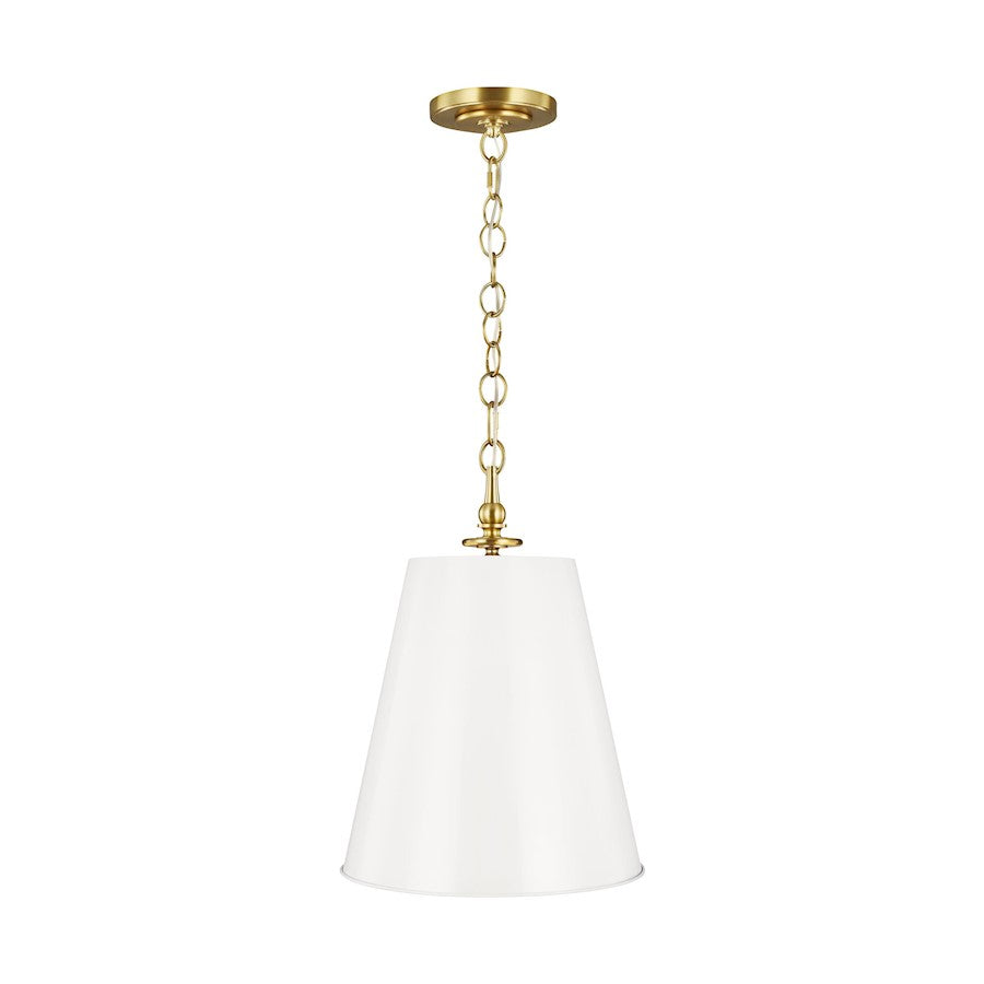 Visual Comfort Studio Capri 2-Lt Tall Pendant, Brass/Ant White - TP1012BBS-AWT