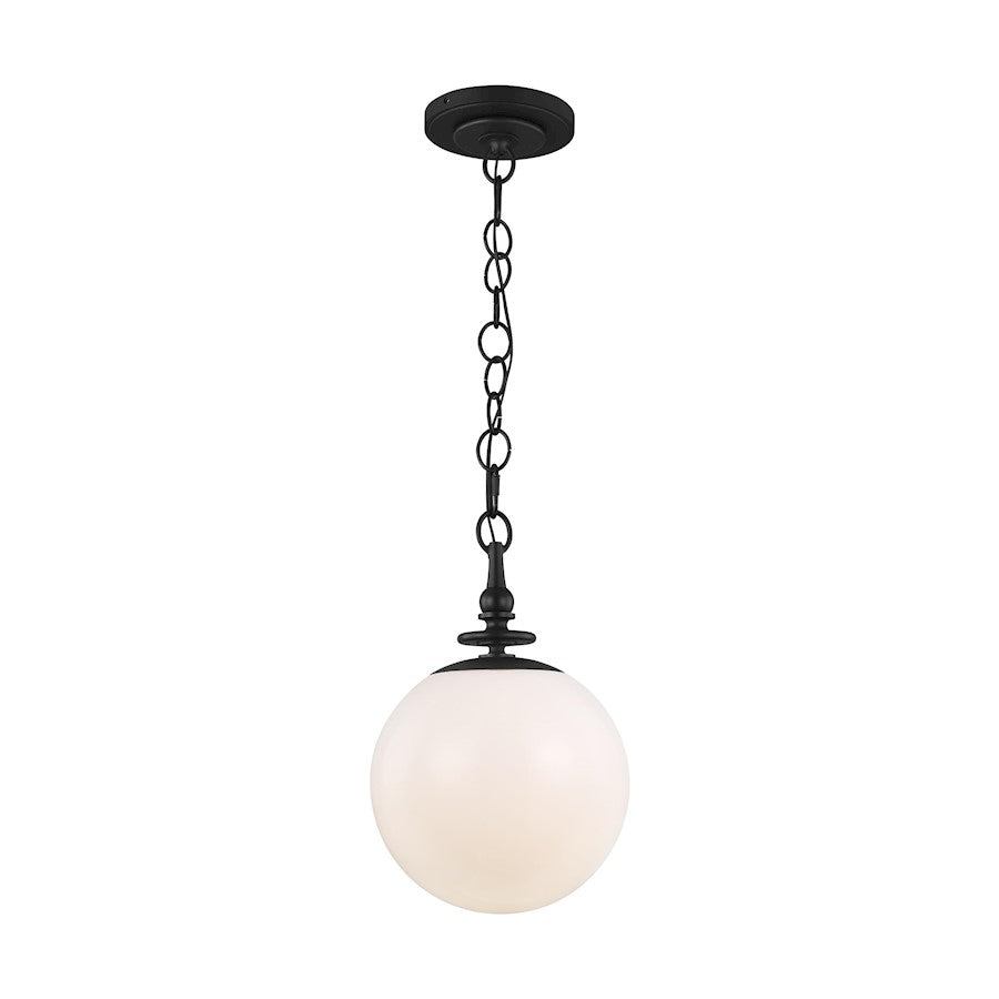 Visual Comfort Studio Capri 1 Light Med Pendant, Iron/Milk White - TP1031AI