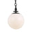 Visual Comfort Studio Capri 1 Light Med Pendant, Iron/Milk White