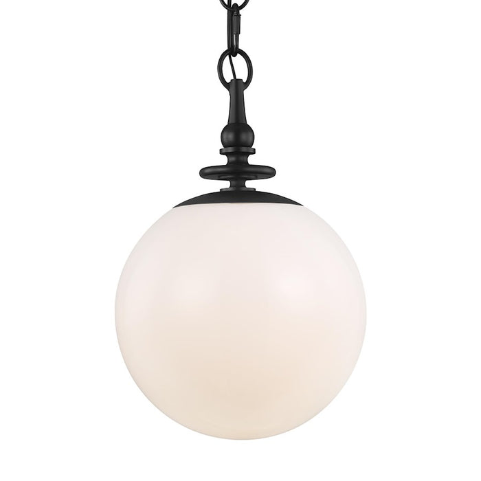 Visual Comfort Studio Capri 1 Light Med Pendant, Iron/Milk White