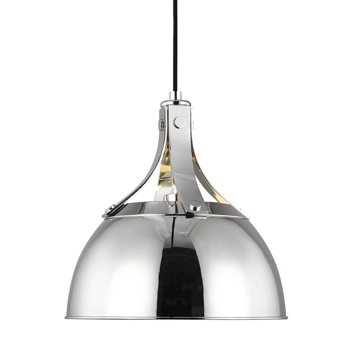 Visual Comfort Studio Logan 1 Light Small Pendant, Nickel/Nickel