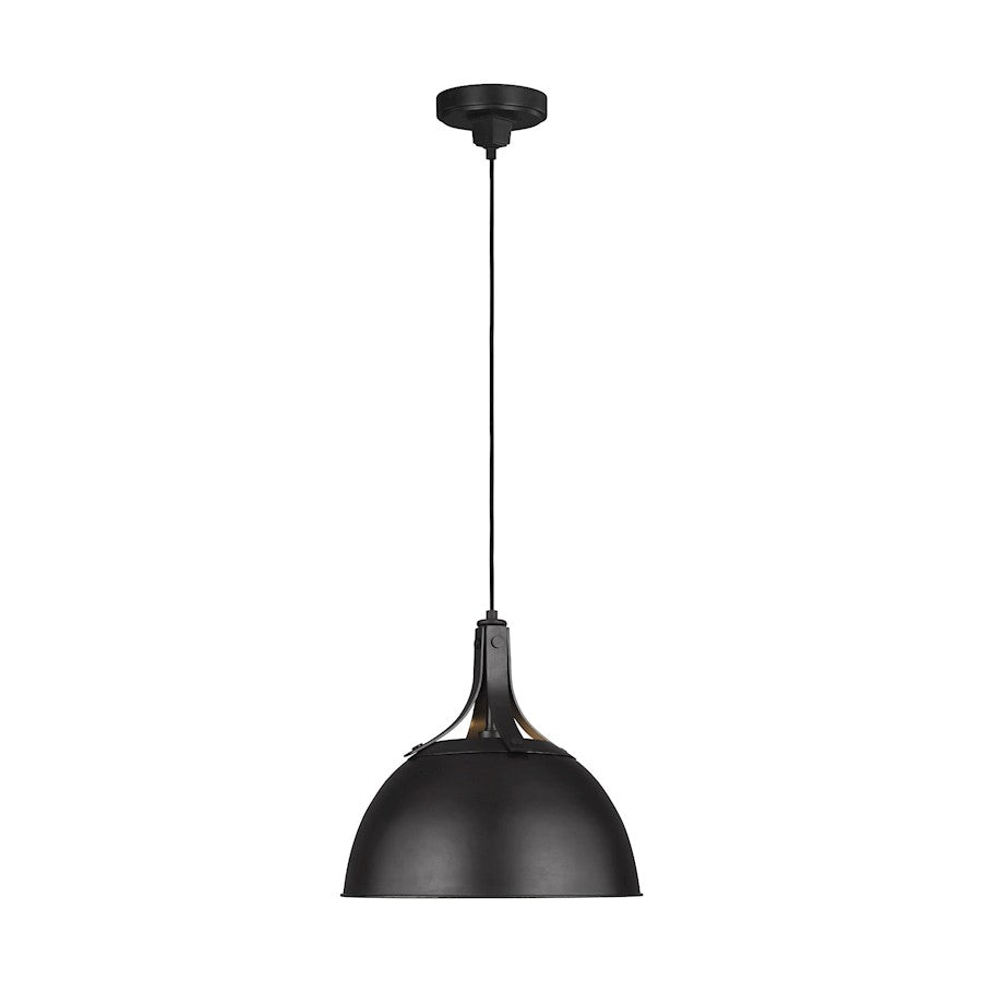 Visual Comfort Studio Logan 1 Light Medium Pendant, Aged Iron - TP1061AI