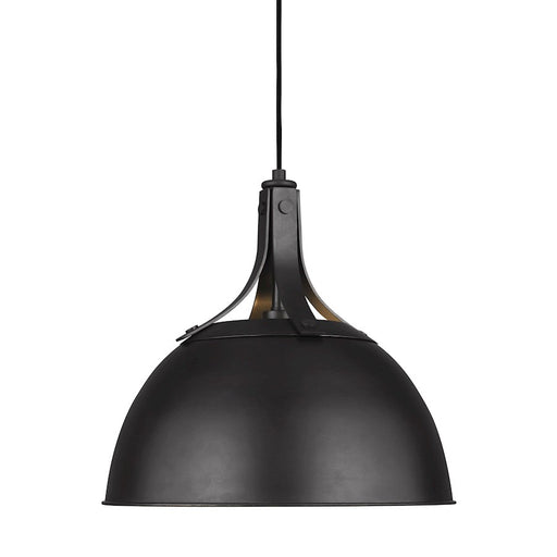 Visual Comfort Studio Logan 1 Light Medium Pendant, Aged Iron