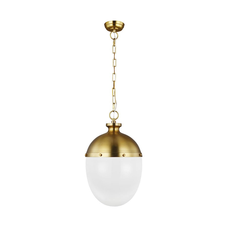 Visual Comfort Studio Aubry 2-Lt Pendant, Burnished Brass/Milk White - TP1082BBS