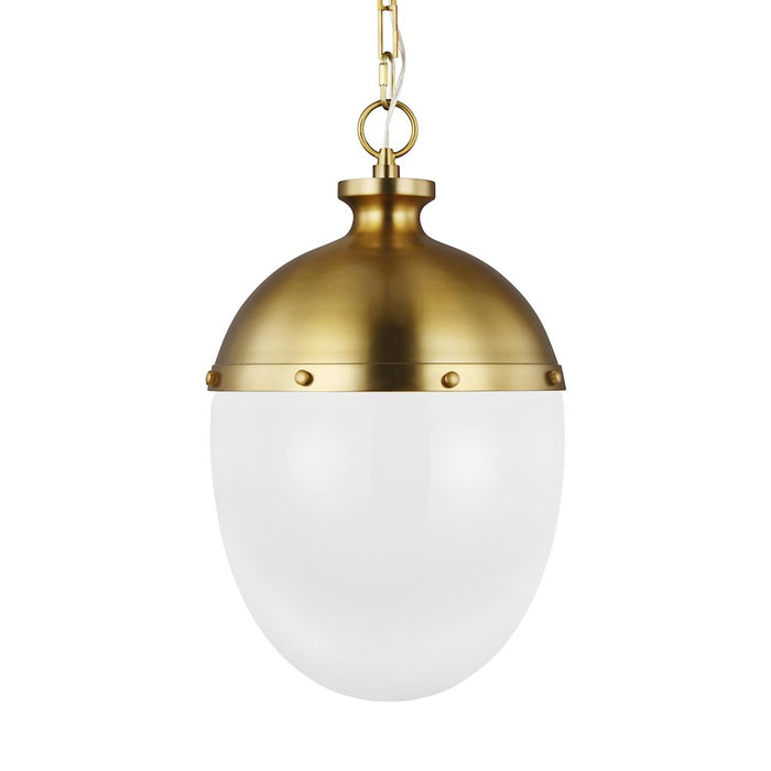 Visual Comfort Studio Aubry 2-Lt Pendant, Burnished Brass/Milk White