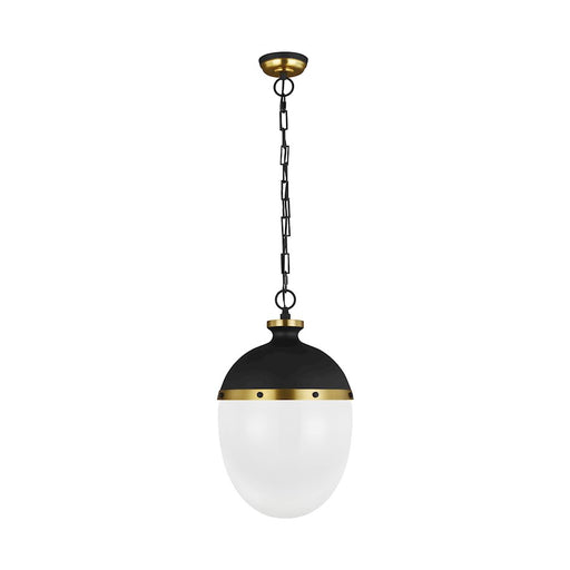 Visual Comfort Studio Aubry 2 Light Pendant, Midnight/Milk White - TP1082MBK-BBS