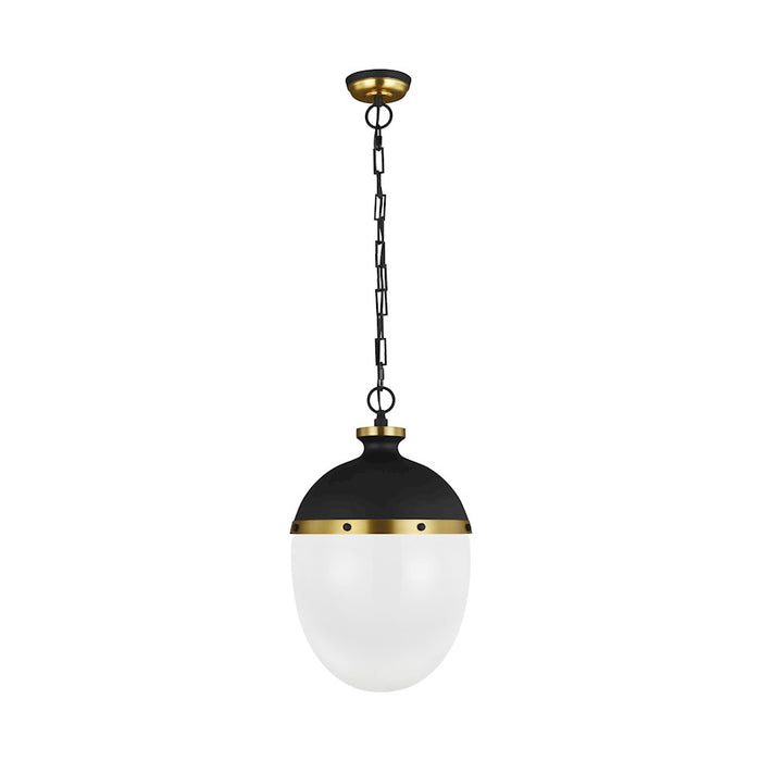 Visual Comfort Studio Aubry 2 Light Pendant, Midnight/Milk White - TP1082MBK-BBS