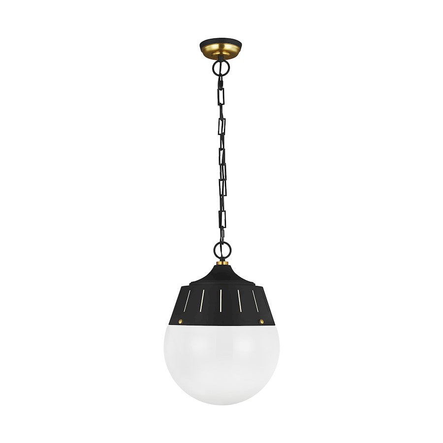 Visual Comfort Studio Arlett 2-Lt Pendant, Midnight/Milk White - TP1092MBK-BBS