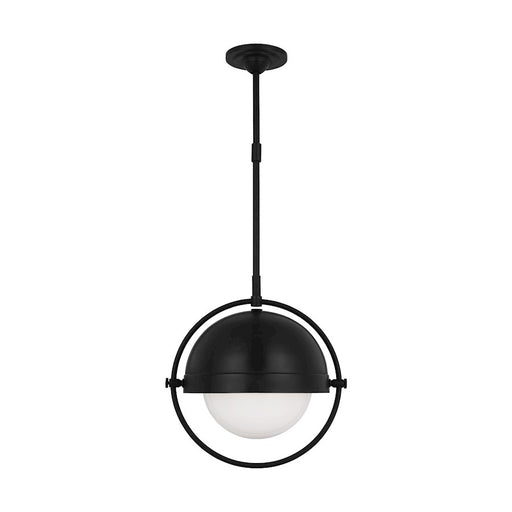 Visual Comfort Studio Bacall 1 Light Large Pendant, Iron/Milk White - TP1101AI