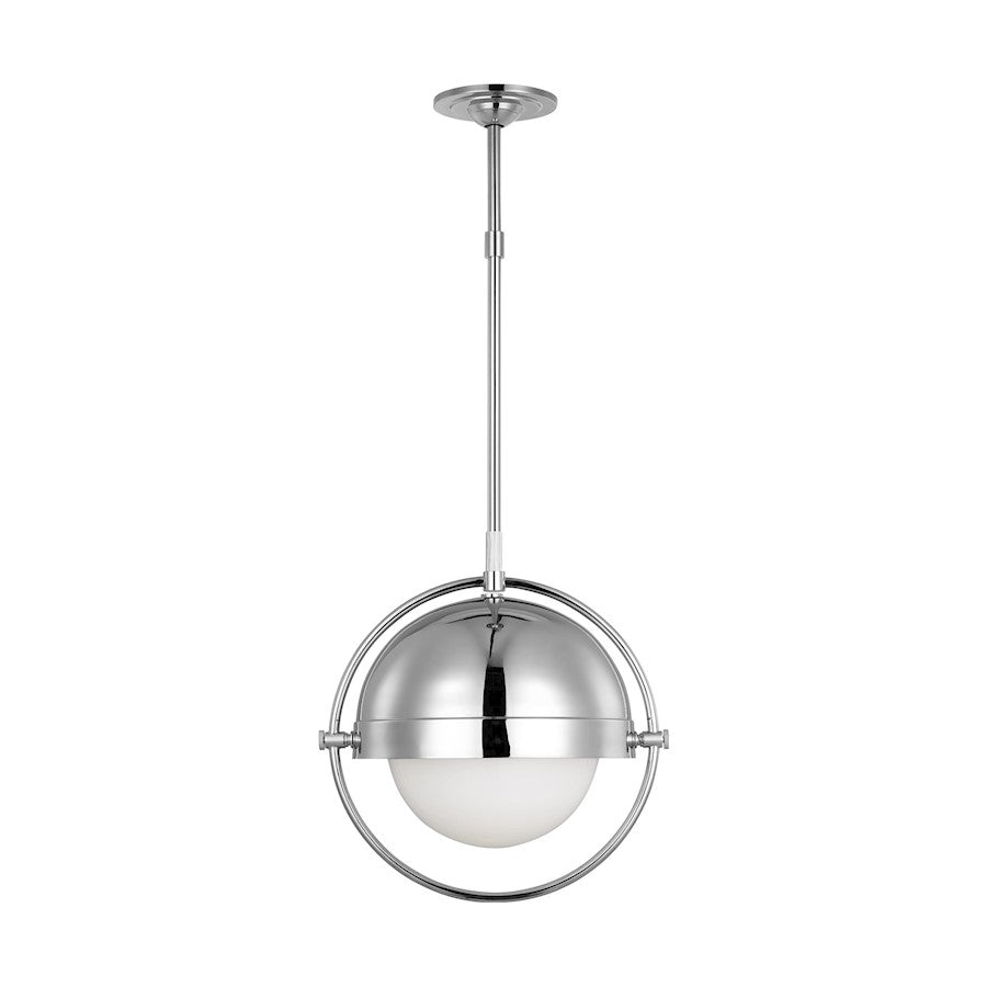 Visual Comfort Studio Bacall 1-Lt Large Pendant, PN/Milk - TP1101PN