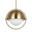 Visual Comfort Studio Bacall 1-Lt XL Pendant, Brass/Milk White