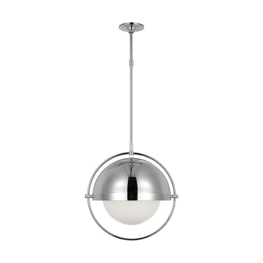 Visual Comfort Studio Bacall 1-Lt XL Pendant, Nickel/Milk White - TP1111PN