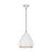 Visual Comfort Studio Clasica 1 Light Med Pendant, White/Iron - TP1121MWTBBS