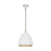 Visual Comfort Studio Clasica 1 Light Med Pendant, White/Iron