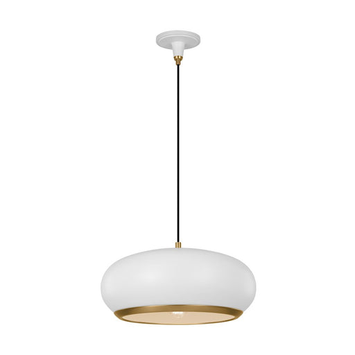Visual Comfort Studio Clasica 1 Light Large Pendant, White/Iron