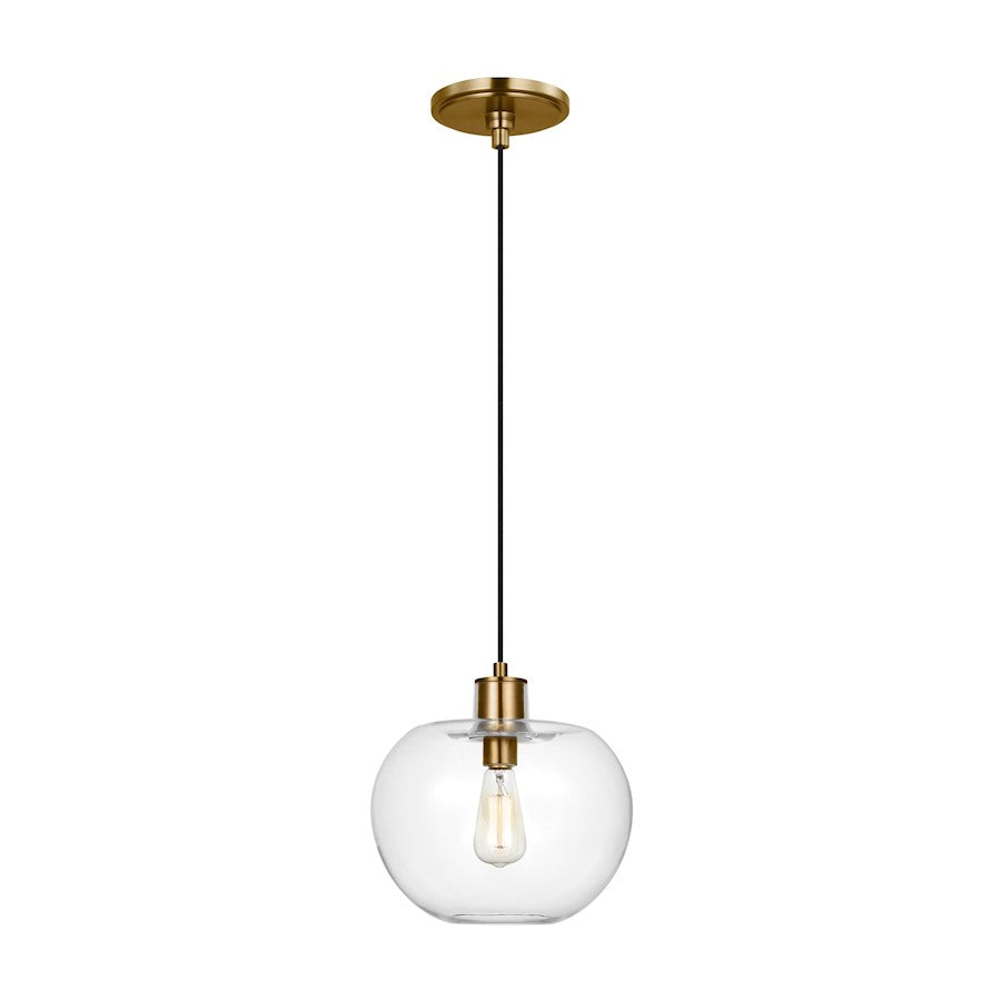 Visual Comfort Studio Mela 1-Lt Med Pendant, Burnished Brass/Clear - TP1211BBS