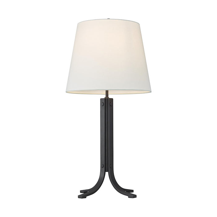 Visual Comfort Studio Logan 1 Light Table Lamp, Iron/White Linen